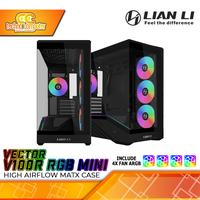Gambar CASING LIAN LI VECTOR V100R RGB MINI Black - Mid Tower mATX Case Tempered Glass (Free 4x ARGB Fan) dari Techno Computer Bali Kota Denpasar 1 Tokopedia