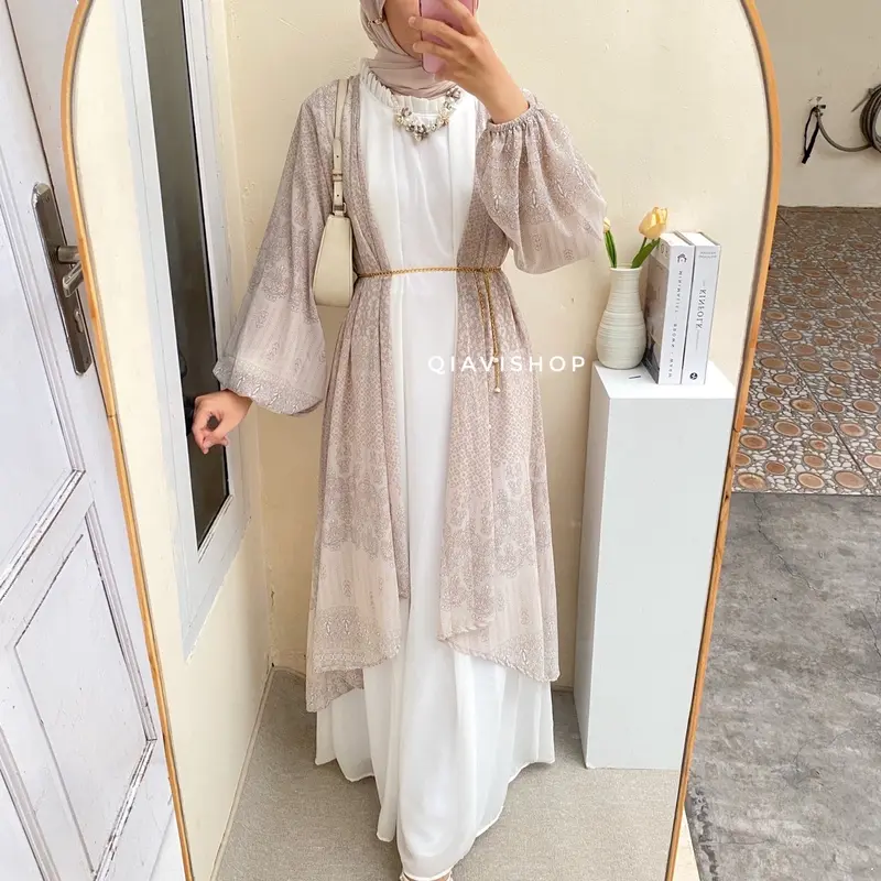 SAFIR MAXI DRESS - GAMIS CERUTTY 2IN1 INNER + OUTER + BELT MEWAH PREMIUM BUTIK BERKUALITAS GAMIS Cantik Nyaman Muslim Wanita Diamond 5