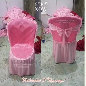 Sarung Kursi Plastik Napoli Tipe 101 dengan Kain Abutay & Busa plus Pita Belakang Aries  Dekorasi Tenda