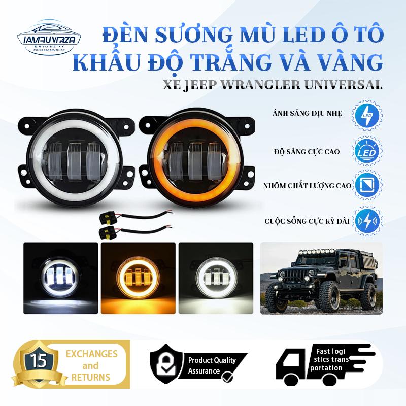  Đèn sương mù LED 4 inch Công suất cao 30W Đèn LED đi qua sương mù Thiết kế mắt thiên thần Đèn pha ô tô Độ sáng 15000LM Thay thế 