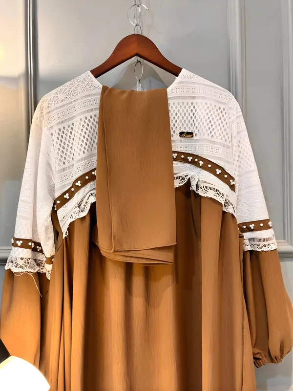 AULIA DRESS/GAMIS MUSLIM WANITA BAHAN CRINGKLE MIX BRUKAT PREMIUM 6