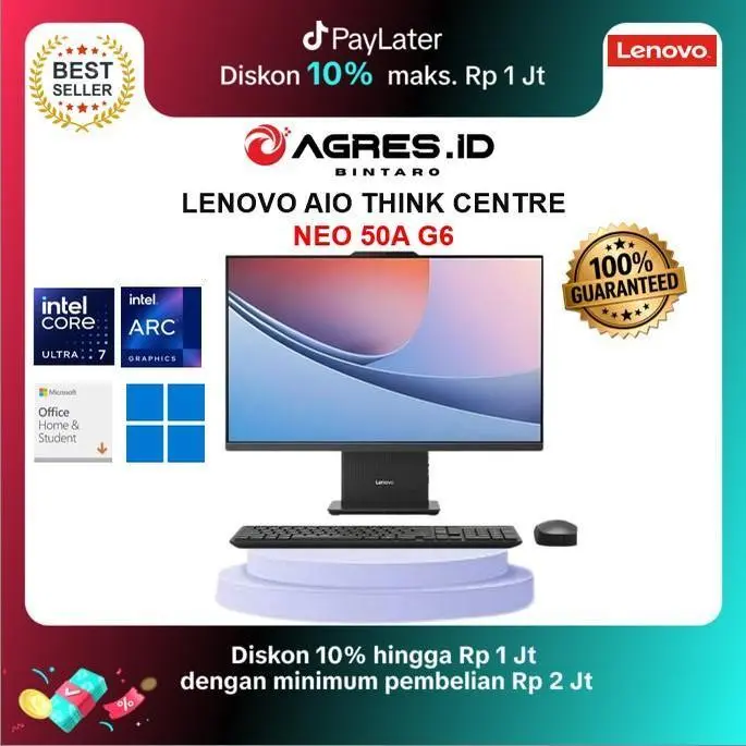 [BEST SELLER] LENOVO AIO THINKCENTRE NEO 50A G6 ULTRA 7 256V 16GB 1TB SSD W11+OHS LUNA GREY - 09ID
