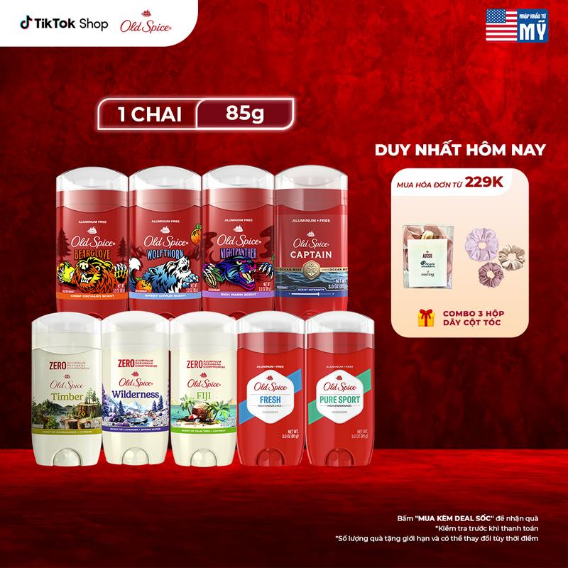 Sáp khử mùi và hỗ trợ giảm ngăn ố vàng áo Old Spice 85g - Mỹ (Sáp Xanh)