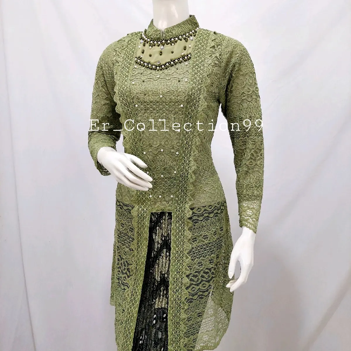 Kebaya Modern Model Kutu Baru Payet Terbaru Brokat Kerah Mewah