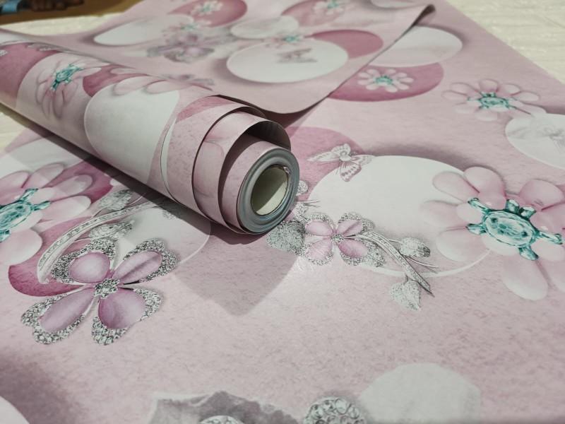 Product Introduction of Wallpaper Stiker Dinding Motif Kupu-kupu pink Mewah Elegan Kertas 4