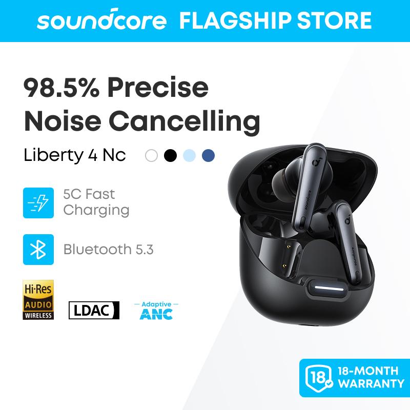 [BÁN CHẠY] Tai nghe Soundcore - Anker Liberty 4 NC chống ồn, Giảm tiếng ồn 98,5%, Chống ồn thích ứng với tai và môi trường, Âm thanh độ phân giải cao, Pin 50H, Sạc không dây, Bluetooth 5.3 Nhét Tai, Nghe Nhạc, Earphone