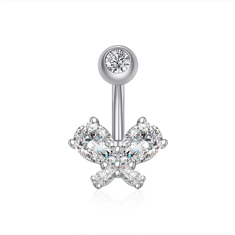 1 Chiếc Xỏ Khuyên Thanh Lịch Và Đáng Yêu Cho Nữ, Vòng Nút Bụng, Mặt Dây Chuyền, Mô Phỏng Zircon, Phụ Kiện Thời Trang 8