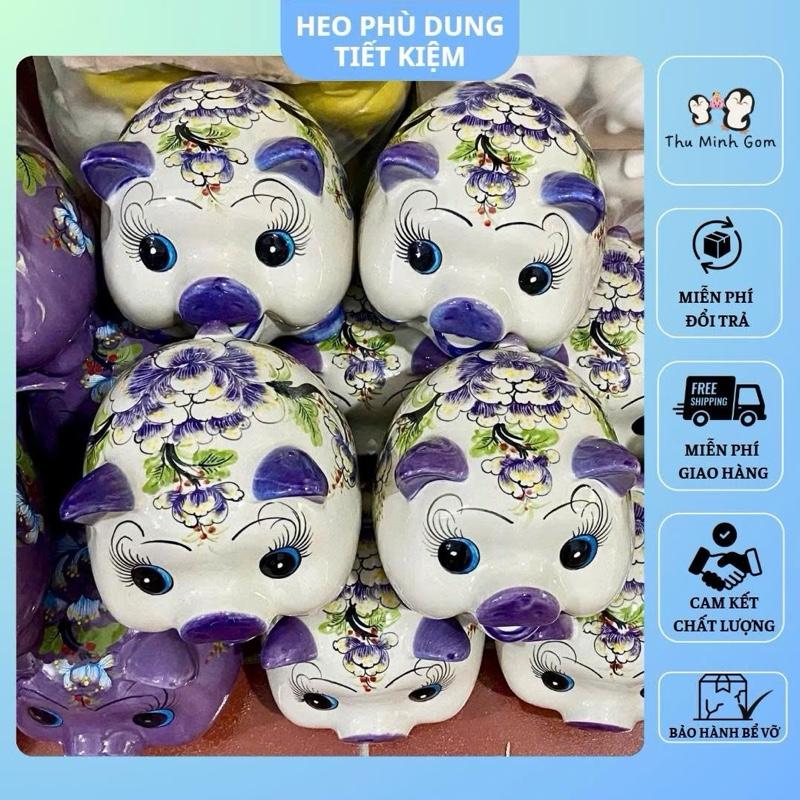    lỗ nhét nguyên tờ tiền  Heo phù dung vẽ kĩ size đại- size to tiết kiệm  heo đất tiết kiệm size to lỗ nhét nguyên tờ tiền  ống heo tiết kiệm phù dung  gốm sứ  đựng tiền  decor 