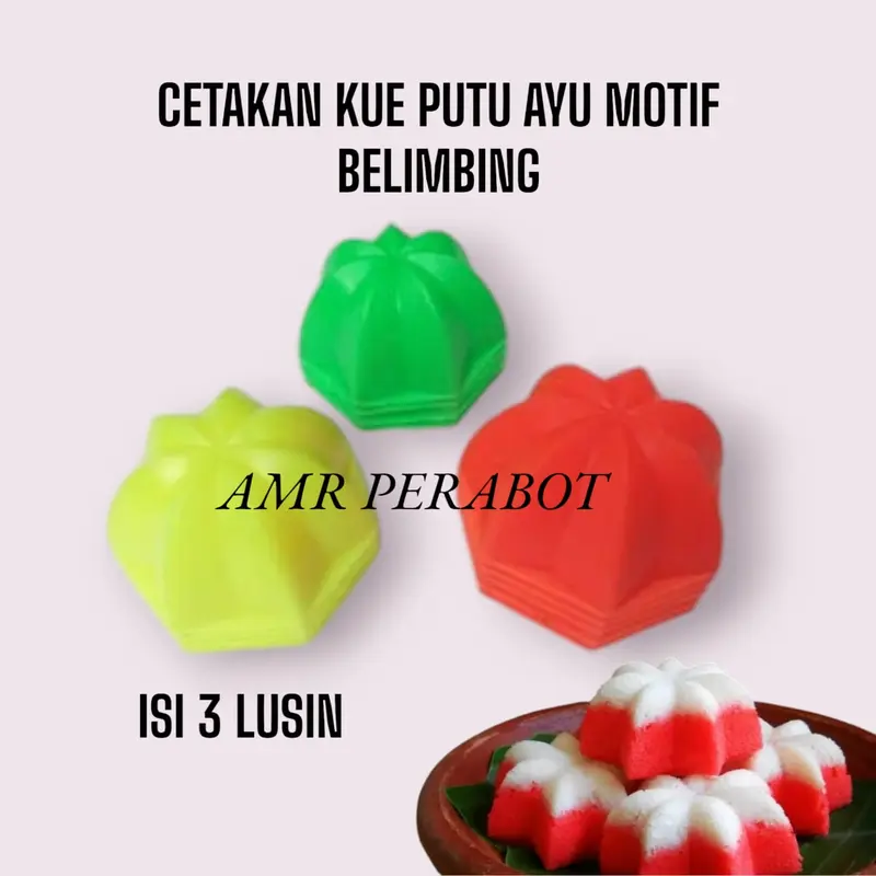 3 lusin Cetakan bolu/cetakan putu ayu sakura belimbing 0