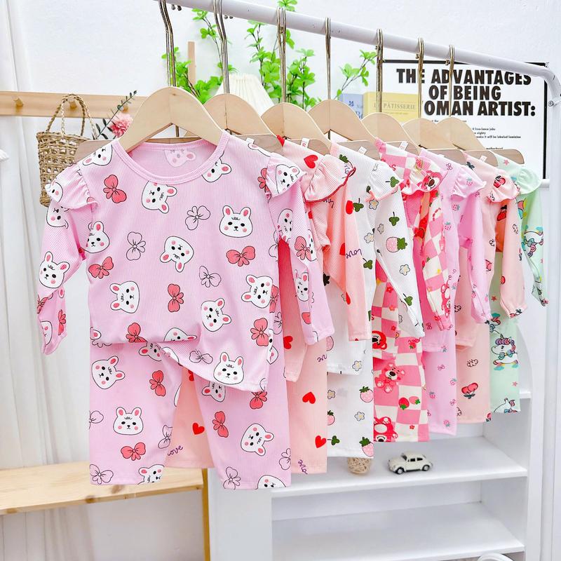 Set 3 bộ TNKIDS vải tăm lạnh mềm, bộ dài thun tăm lạnh cho bé