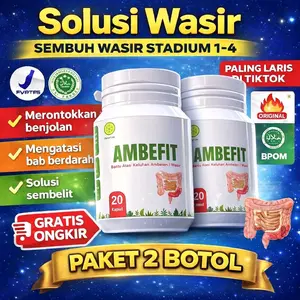 Paket 2 Botol Ambefit Herbal Cina TCM Atasi Benjolan Wasir Ambeien Hingga Grade 4 Halal Bpom