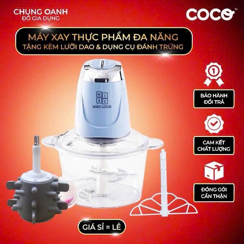 Tặng 1 Bộ dao Thay thế + 1 Cây Đánh Ruốc+ 1 Cây Đánh Trứng Máy Xay Thuỷ Tinh Misu Louis Dung Tích Lớn 3.5L Bảo Hành 1 Năm Xay Đa Năng Thịt,Cua,Cá,Rau,Củ,Quả,...