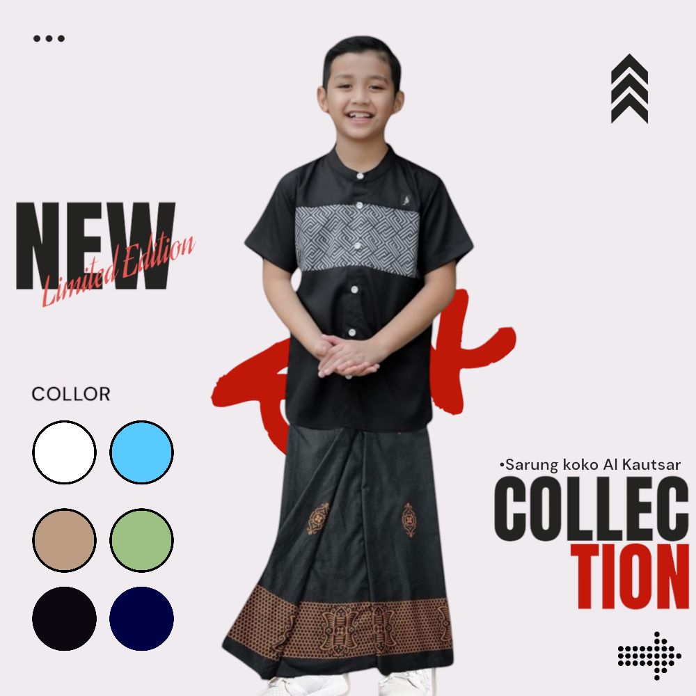 PAKET LENGKAP SARUNG KOKO SARKO AL KAUTSAR ANAK LENGAN PENDEK 1-8 TAHUN SIZE M L XL XXL LANGKAP HITAM COKSU ABU PAKET LENGKAP SARUNG KOKO SARKO AL KAUTSAR ANAK LENGAN PENDEK 1-8 TAHUN SIZE M L XL XXL LANGKAP HITAM COKSU ABU
