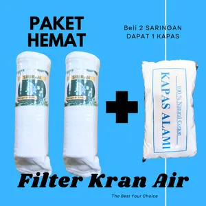 Paket Hemat 2 filter air keran saringan air keran kamar mandi saringan air keran agar air nya jernih saringan air keran biar bening filter toren alat penyaring keruh 1 mikron