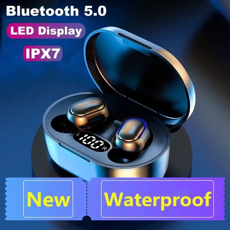 Headset Bluetooth E7S TWS Digital dengan Mic Led TWS display Earphone 8D Garansi