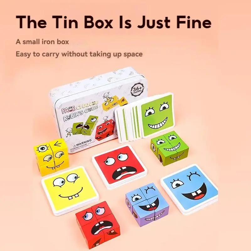 Đồ Chơi Khối Rubik, Thay Đổi Khuôn Mặt, Trò Chơi Dính, Sắp Xếp Biểu Cảm Khuôn Mặt, Dành Cho Trẻ Em Và Gia Đình, Trò Chơi Dính Toy 8
