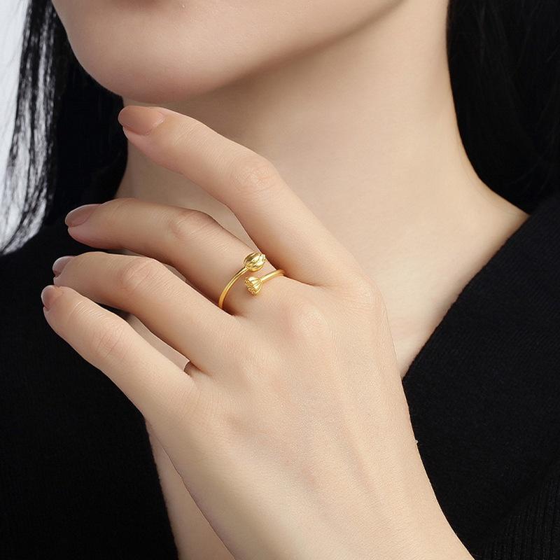 Product Introduction of SS24 Happy Rings Lotus Adjustable Ring for Women 17