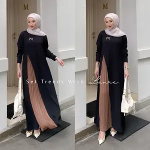 Ara Dress Bahan Knit By Lanre Gamis Busui Cantik Untuk Wanita Muslimah Lembut Simple