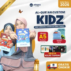 Al Quran Anak Kidz 3D Custom Nama A5 Tajwid Warna Terjemah Perkata Bonus Sticker Doa