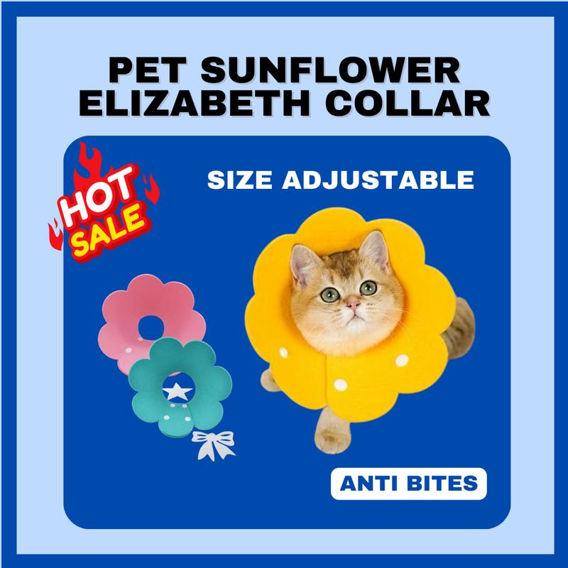 Pet Sunflower Elizabeth Collar Koler Leher Kucing Cat Collar Cone ...
