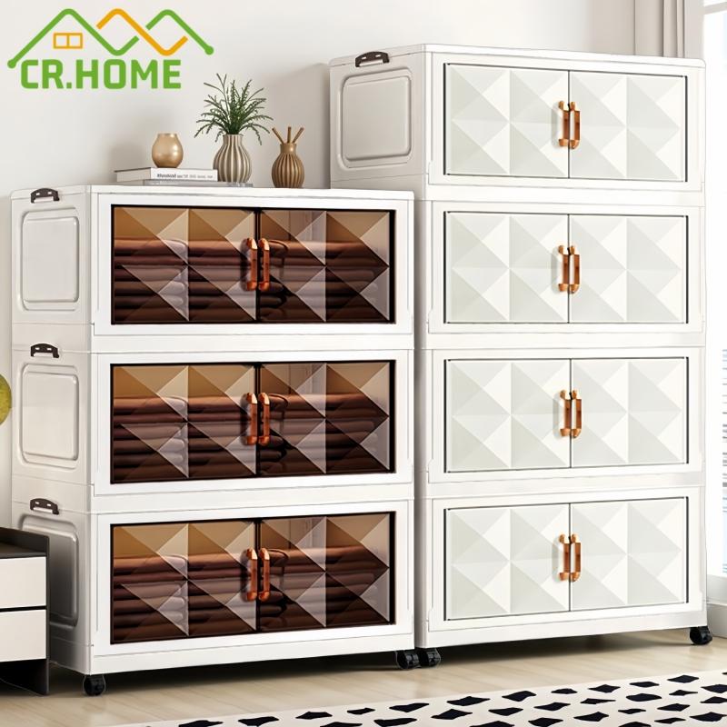 Tủ quần áo nhiều tầngTủ nhựa gấp gọnCó thể gập lại tủ nhựa bảo quản tủ bảo quản nhà bếp có bánh xe vali nhựa đa năng tủ nhựa đầu giường
