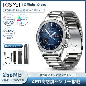 FOSMET R1 スマートウォッチ【2025新モデル· Bluetooth通話対応】1.32インチAMOLED常時表示 サファイアガラス GPS連携 最大14天連続使用 4PDセンサー 自動運動検知 IP68防水 睡眠管理 メッセージ通知 100種スポーツモード 文字盤カスタマイズ可能 iPhone/Android対応 TELEC認証取得済