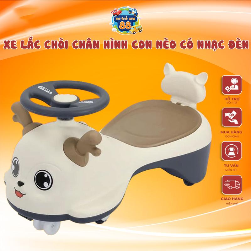  Xe lắc chòi chân hình CON MÈO có nhạc đèn cho bé yêu Đồ Chơi xe  trượt xe  nước xe  5 xe  một xe  mô 
