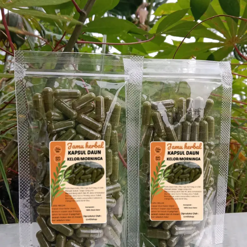 KAPSUL DAUN KELOR/MORINGA ASLI 100% DAUN KELOR ISI KAPSUL 60 2