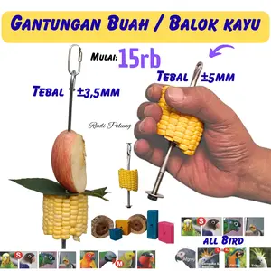 Tiang tusukan Gantungan Buah jagung, dan kayu mainan gigitan kunyah
