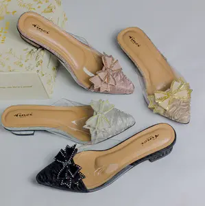 Winchi - Alesha sepatu pesta wanita pita kupu kupiu depan sepatu mules hak 3 cm big size terbaru