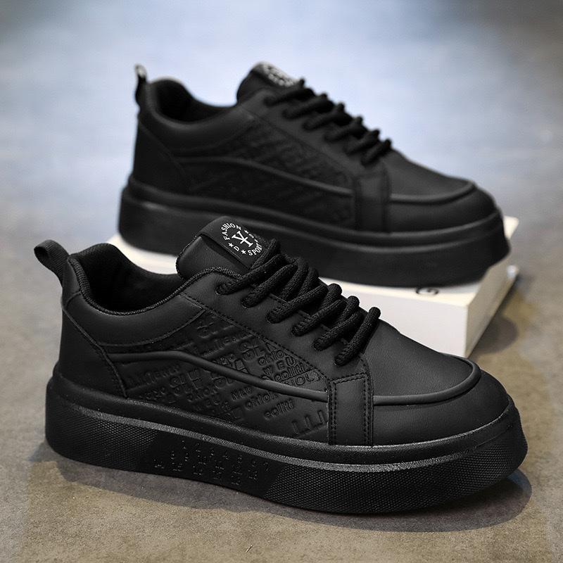 Giày Nam - Giày Sneaker MQ30 Thể Thao Nam Full Trắng Đen Hàng QC-1 Đế Cao Su 5cm Đơn Giản Hàn Quốc giay nam nuhottrend giầy nam