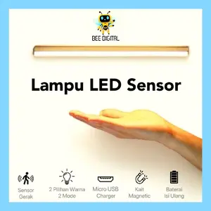 BEEDIGITAL COD Lampu Sensor Gerak Magnetic LED Stripe Motion Sensor Lampu Stick Panjang Tombol Multifungsi