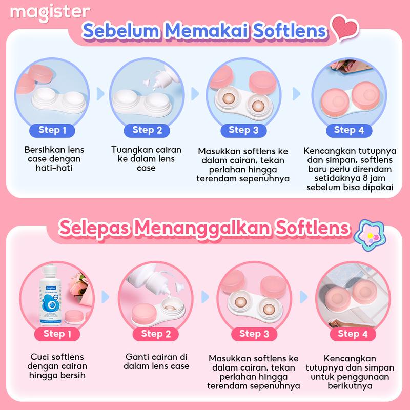 Product Introduction of 【New & Normal】Magister Softlens DIA 14.2/14.5mm Cokelat Natural Nils Brown Lens Kontak Minus 0.00~-6.00 Abu-abu Ocean Smog Gray Lensa with Case 15