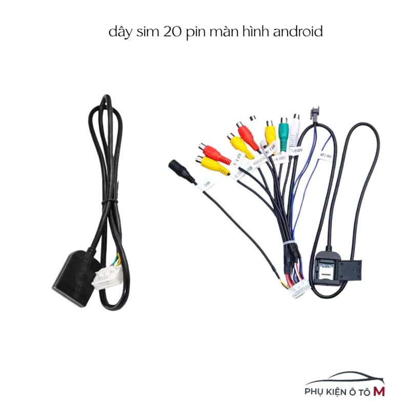 Bộ Dây Cáp RCA 20 Pin Màn Hình Android Ô Tô 4G Tích Hợp Khay SIM Quạt Tản Nhiệt…