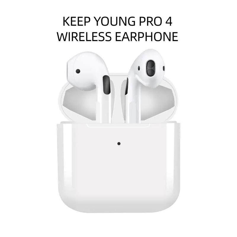 K-YOUNG Tai Nghe PRO4 [2 Quà tặng] 1 Nhãn dán hoạt hình+1 Bao tay chơi game, Âm thanh nổi mức HiFi, Chống nước IPX5, Mic tích hợp điều khiển từ xa, Khử tiếng ôn, Tương thích với iPhone và Android, Miễn phí vận chuyển