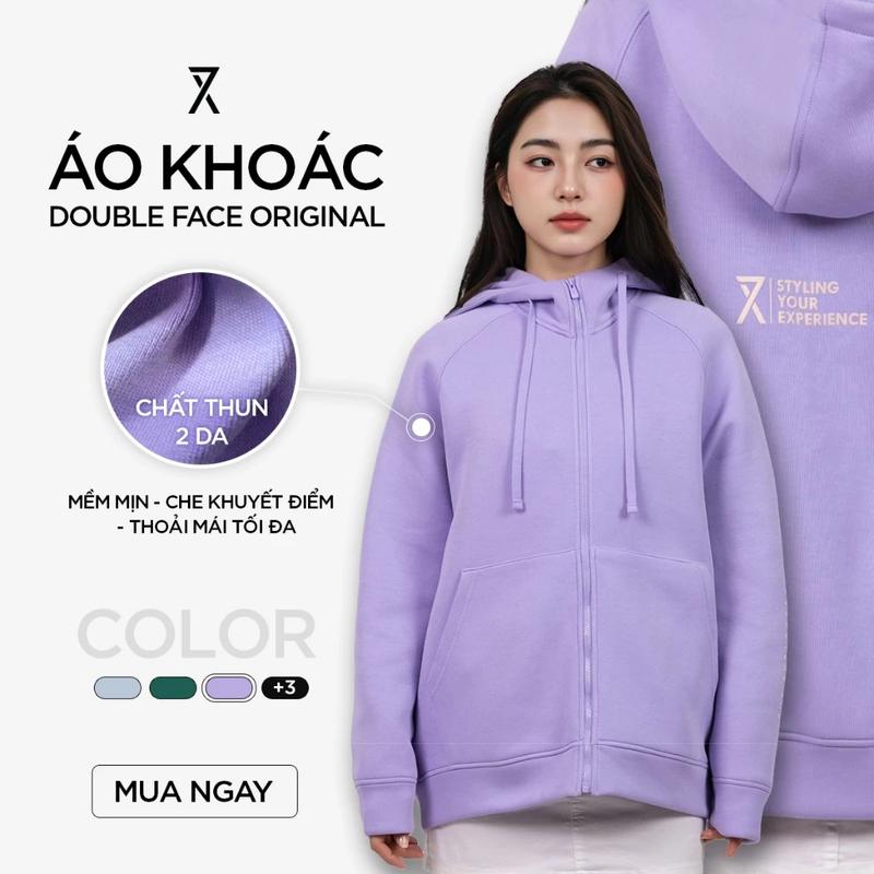  Áo Khoác Chống Nắng Nữ Double Face Original Slogan WOK 2063 