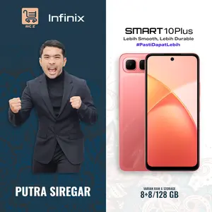 [EXCLUSIVE PUTRA SIREGAR] OFFICIAL INFINIX SMART 10 Plus - Garansi Resmi - 8+8/128 GB - 6000 mAh - NFC Touch Transfer - IP64 Dust & Water Resistant