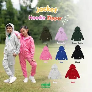 Minicottons Jacket Hoodie Zipper Top Baju Anak Unisex 1-12 Tahun