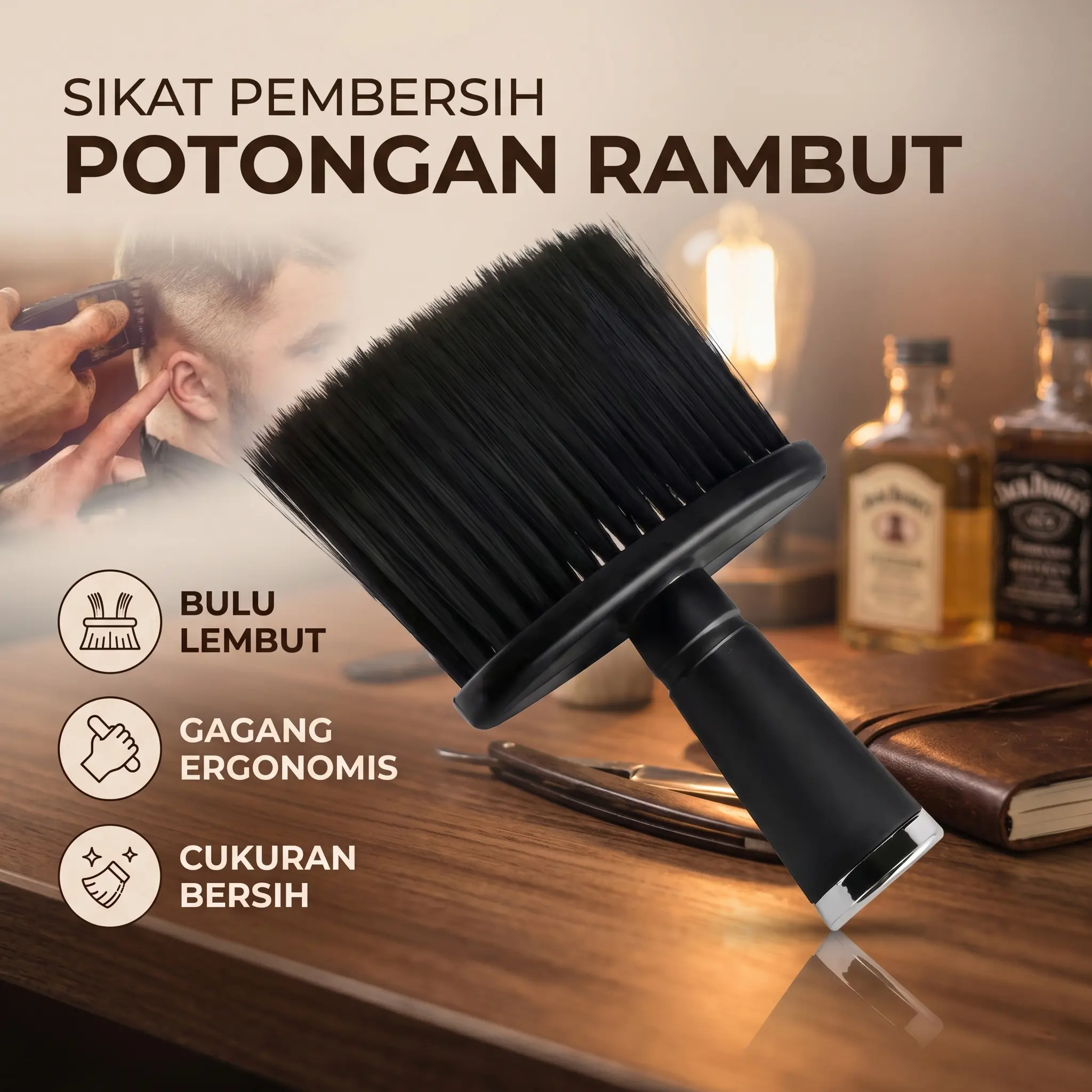 Meiye Sikat Pembersih Potongan Rambut Soft Hairbrush Neck Face Duster - MFD2