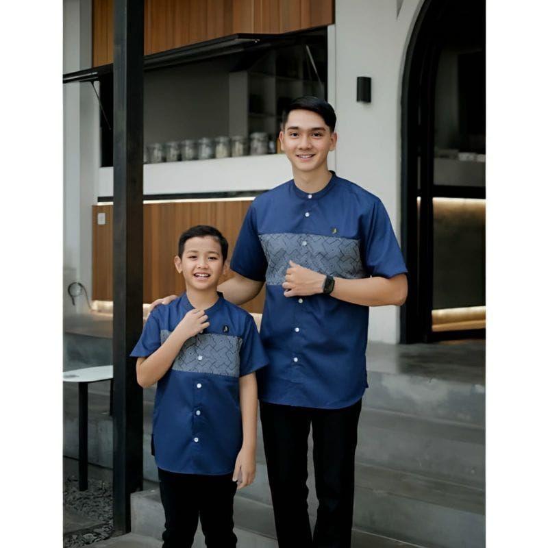 Product Introduction of Baju koko cople ayah anak terbaru pakaian muslim pria dewasa dan anak koko kurta lebaran simple elegan lembut halus baju koko lengan pendek 28