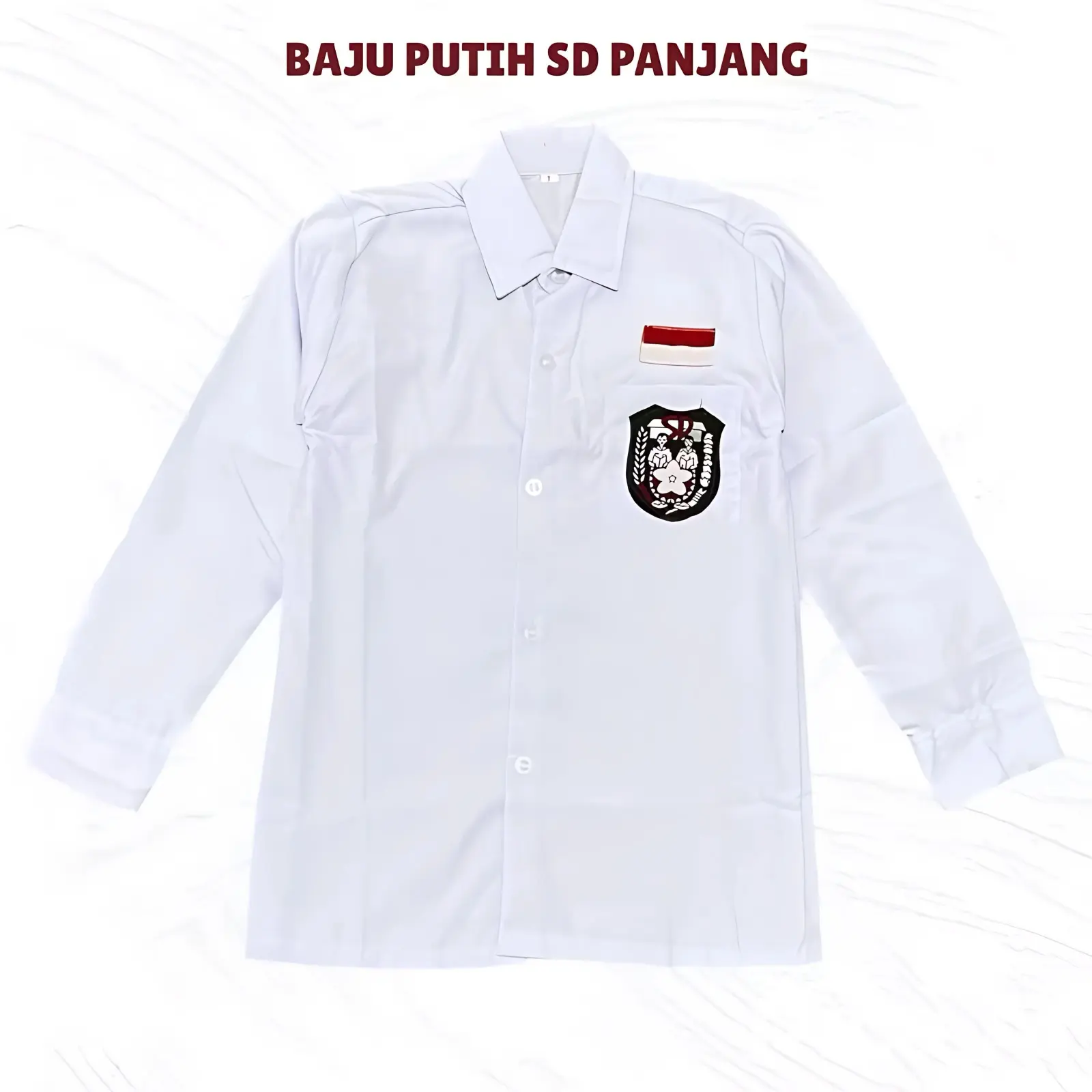 BAJU PUTIH SEKOLAH LENGAN PANJANG KEMEJA PUTIH ANAK SD KELAS 1-6 SERAGAM SEKOLAH ANAK SD