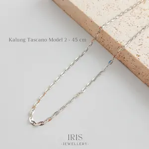 [Iris Jewellery] - Kalung Tascano Model 2 - 45 cm - S925 lapis LM 18K