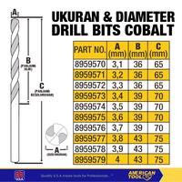 Gambar American Tool Mata Bor / Drill Bits Cobalt ukuran 3.1mm - 4mm - 3.1 mm dari American Tool & Secure Store Kab. Tangerang 2 Tokopedia