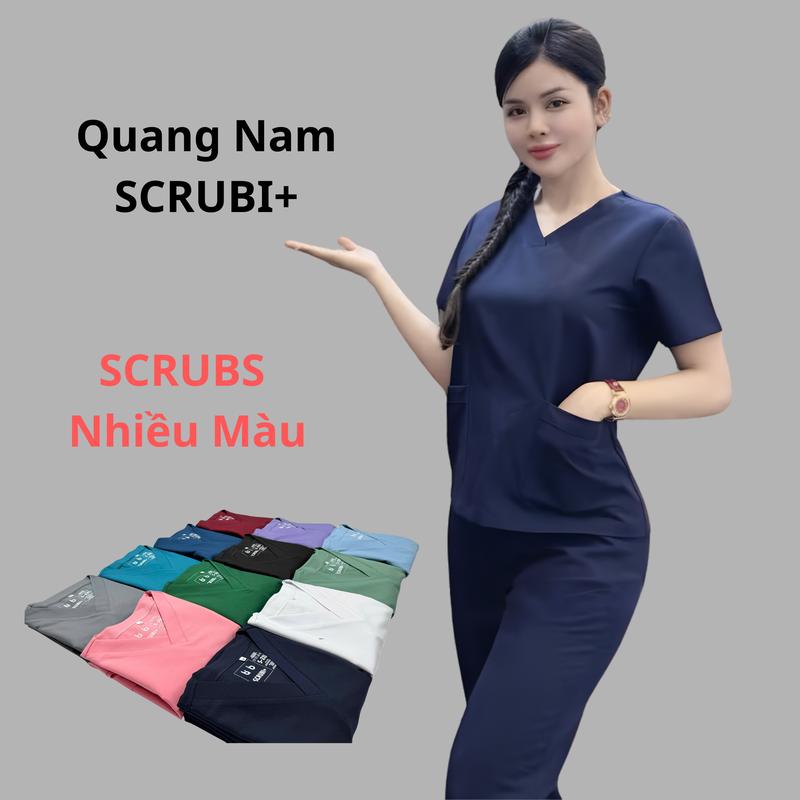 Bộ Scrubs ,Bộ Quần Áo Cổ Tim, Bộ Đồng Phục Spa Vải Cotton Lanh Hàn Cao Cấp Nam/Nữ Fomt Dáng Trẻ Trung