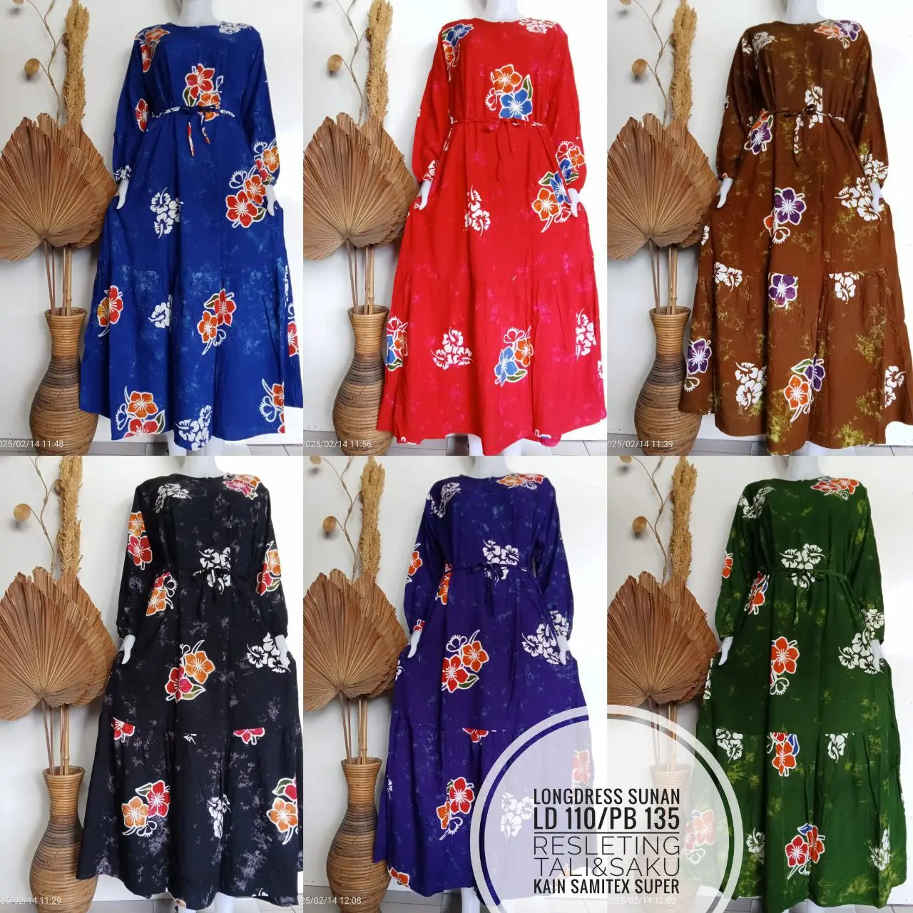 Longdress Sunan Standar | Bisa COD | Long Dress Muslim Daster Kekinian Remaja Busui Cap Pekalongan Premium Kain Nyaman Panjang Rayon Motif Wanita