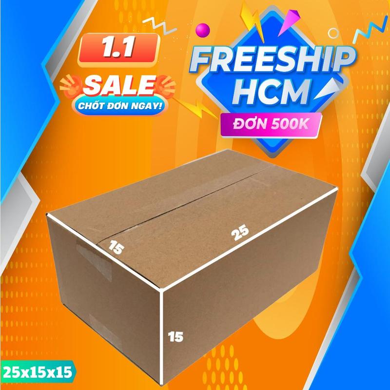  Bộ carton 25x15x15 combo 100 hộp giấy gói hàng 