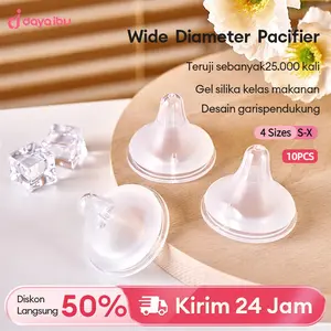10PCS Dot Bayi Wide Neck 5cm Nipple Silikon Bpa Free Empeng Bayi Peristaltic Plus Lebar Anti Kolik MNZ