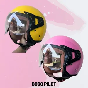 Helm Bogo Hijab Pilot 10% Helm Cocok untuk Berhijab Cepol Kaca Mengunakan Kaca Pilot Sudah SNI Bisa COD Motorcycle