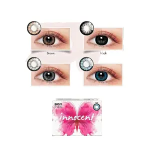 Softlens Innocent By Exoticon Dia 16 MM Normal & Minus ( -0.50 s/d -10.00 ) Gratis Lenscase Brown Lensa Soflen / Contact Lens / Eye / Coklat Black Gray