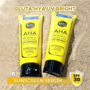 Body White Aha Gluta-Hya Uv Bright Body Tone-Up Serum Sunscreen spf 30 PA++ 100ml